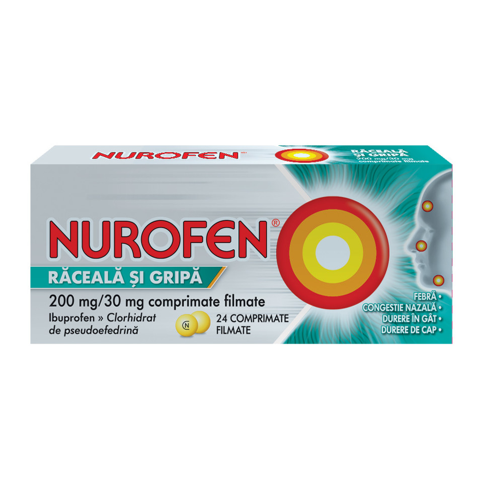 Nurofen Forte mg, 24 drajeuri, Reckitt Benkiser Healthca : Farmacia Tei online