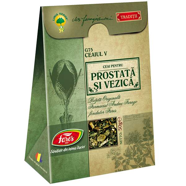 Ceaiul V - ceai pentru prostata si vezica, G75, 50 g, Fares
