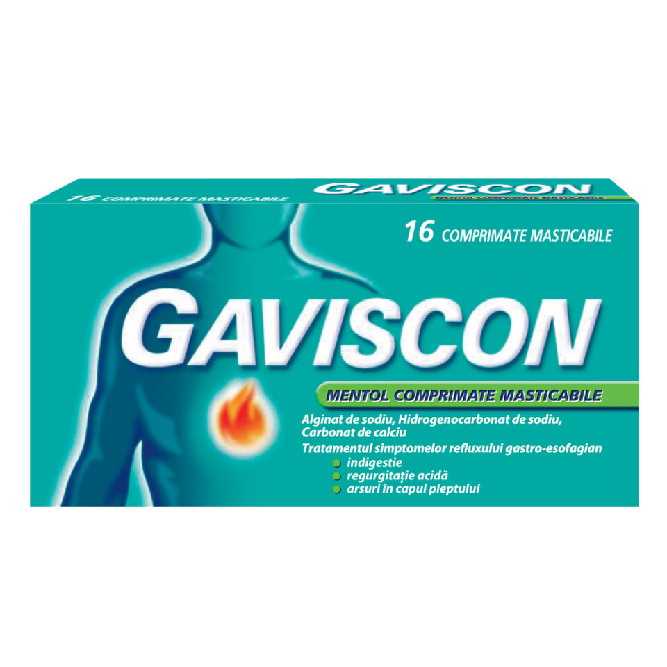 GAVISCON MENTOL 16 COMPRIMATE MASTICABILE | HelpNet.ro