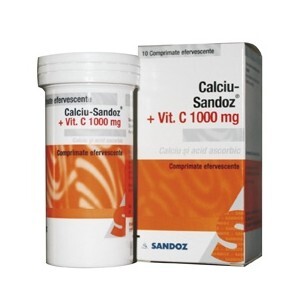 Sandoz Ca Vitamina C 1000mg X 10cpr Efervescente In Stoc Helpnet Ro