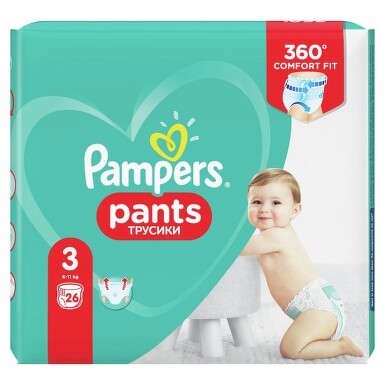PAMPERS 3 PANTS ACTIVE BABY 6-11KG SCUTECE-CHILOTEL 26BUC