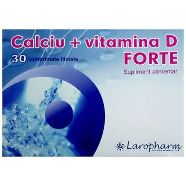 CALCIU + VITAMINA D FORTE 30 COMPRIMATE LAROPHARM