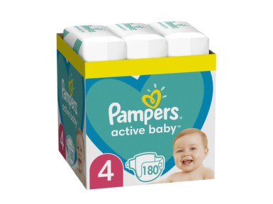 PAMPERS ACTIVE BABY 9-14KG SCUTECE 180BUC MARIMEA 4