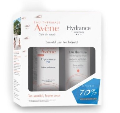 AVENE HYDRANCE RICHE COHEDERM CREMA 40ML + APA TERMALA SPRAY 150ML 70% REDUCERE LA AL 2-LEA PRODUS