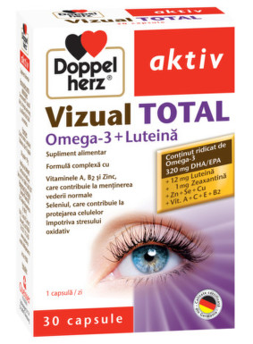 DOPPELHERZ AKTIV VIZUAL TOTAL OMEGA-3 + LUTEINA 30CPS