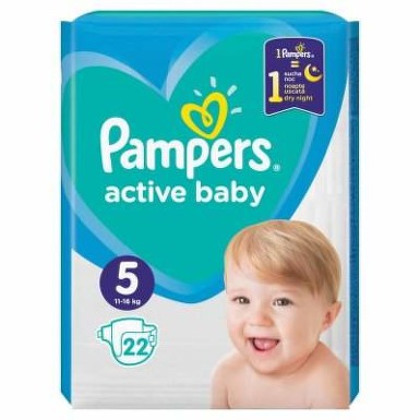 PAMPERS 5 ACTIVE BABY 11-16KG SCUTECE 22BUC