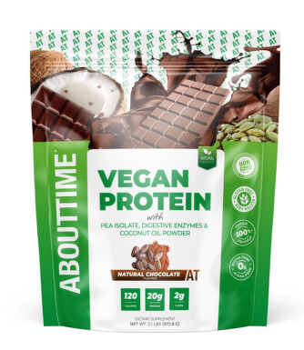 GNC ABOUTTIME VEGAN PROTEIN CHOCOLATE 908 G