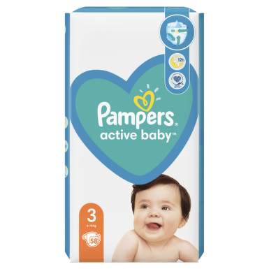 PAMPERS ACTIVE BABY 6-10KG X 58BUC MARIMEA 3