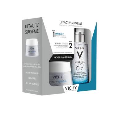 VICHY TRUSA LIFTACTIV SUPREME TEN NORMAL-MIXT 50ML + MINERAL 89 GEL BOOSTER 50ML CU 50% REDUCERE