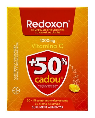REDOXON VITAMINA C 1G LAMAIE X 45 COMPRIMATE EFERFESCENTE 1+50% CADOU