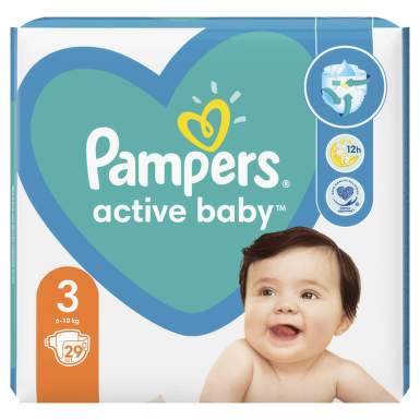 PAMPERS 3 ACTIVE BABY 6-10KG SCUTECE 29BUC