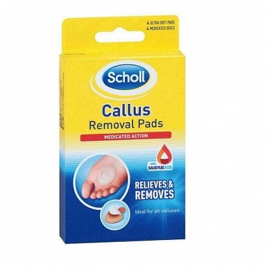 SCHOLL CALLUS REMOVAL PADS 4BUC