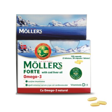 MOLLERS FORTE OMEGA 3 + COD LIVER OIL 150CPS