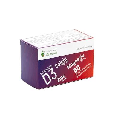 CA + MG + ZN + D3 X 60 COMPRIMATE REMEDIA 2