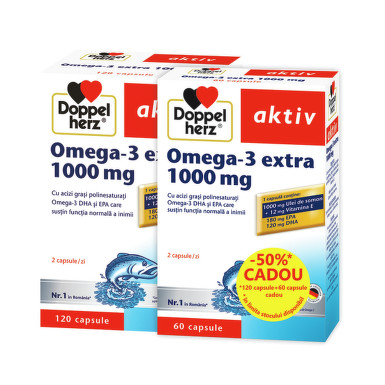 DOPPELHERZ AKTIV OMEGA-3 EXTRA 1000MG X 120CPS + 60CPS CADOU