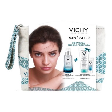 VICHY MINERAL 89 GEL BOOSTER 50ML + CADOU PUR THERMALE DEMACHIANT 3IN1 100ML + MINERAL 89 4ML