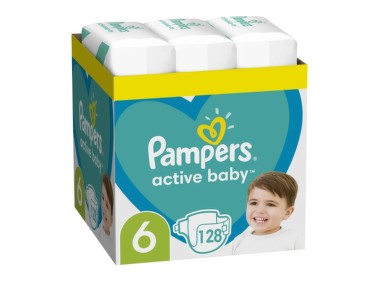 PAMPERS ACTIVE BABY 13-18 KG SCUTECE 128BUC MARIMEA 6