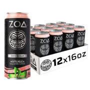 GNC ZOA ENERGY DRINK ZERO SUGAR WHITE PEACH 473 ML