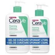 CERAVE PACHET PROMO GEL CURATARE SPUMANT 473ML + GEL CURATARE SPUMANT  236ML