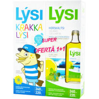 LYSI ULEI FICAT COD COPII X240ML+LYSI ULEI FICAT COD CU AROMA DE LAMAIE SI MENTA X240ML GRATUIT